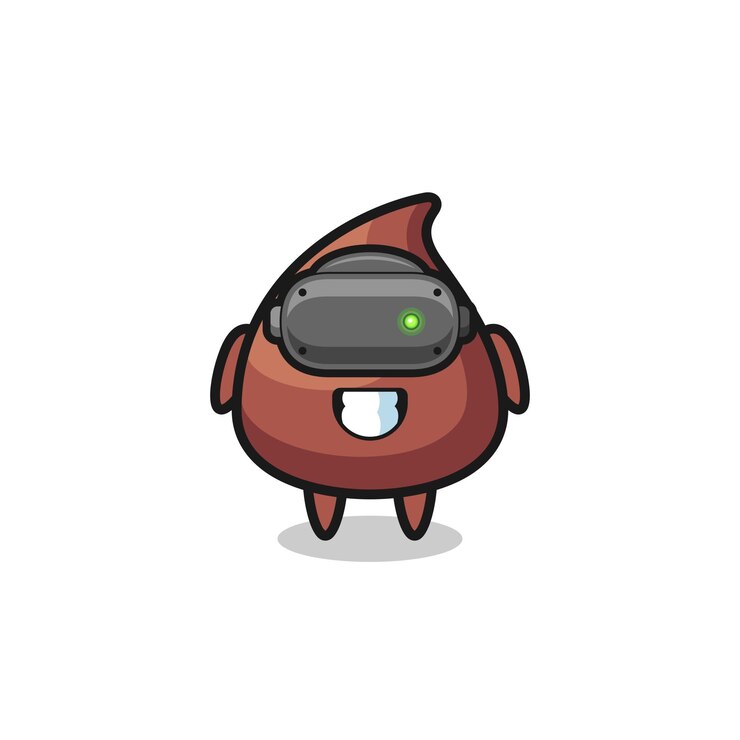 Vector cute choco chip using vr headset