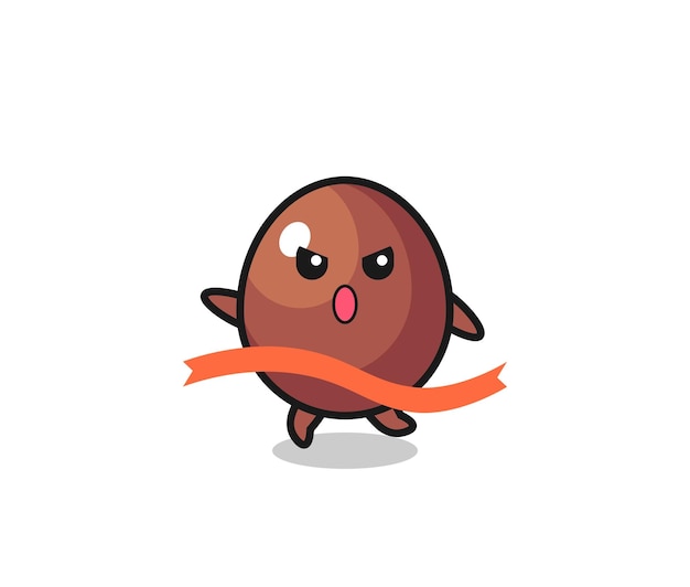 Cute chocolate egg illustration is reaching the finish cute design