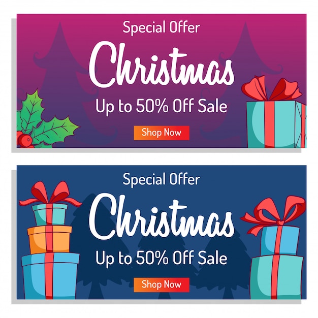 Cute Christmas Banner for Shopping Sale or Promo With Colorful