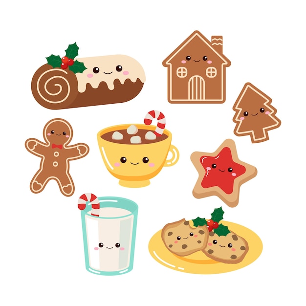 Cute Christmas beverage and dessert collection