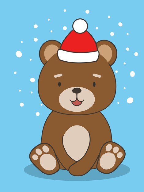 漫画のヒグマとかわいいクリスマスカード