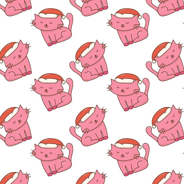 Cute christmas cat pattern