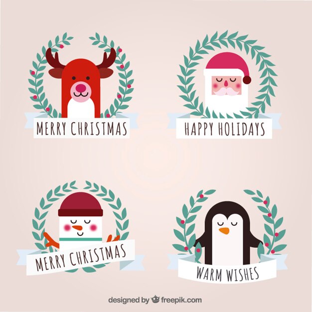 Cute christmas characters collection