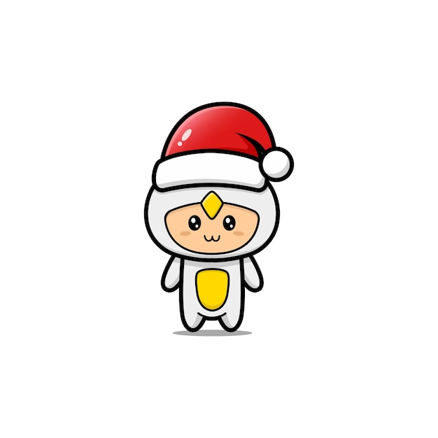 Cute of Christmas Chicken Mascot