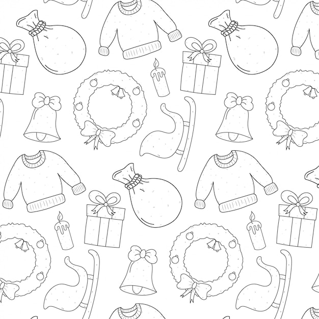 Cute christmas doodles pattern