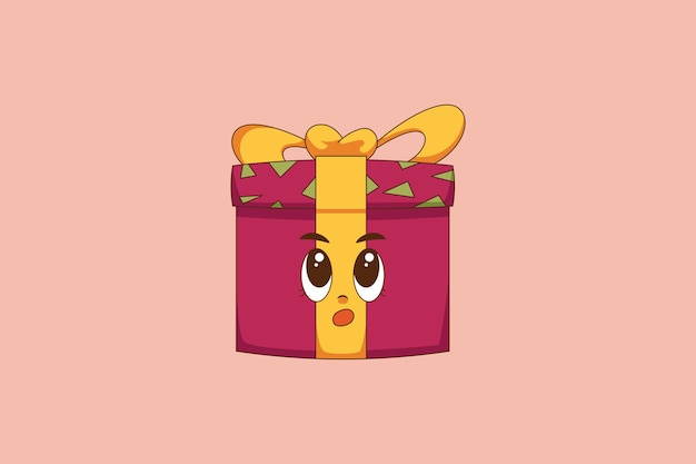 Vector cute christmas gift character design illustration