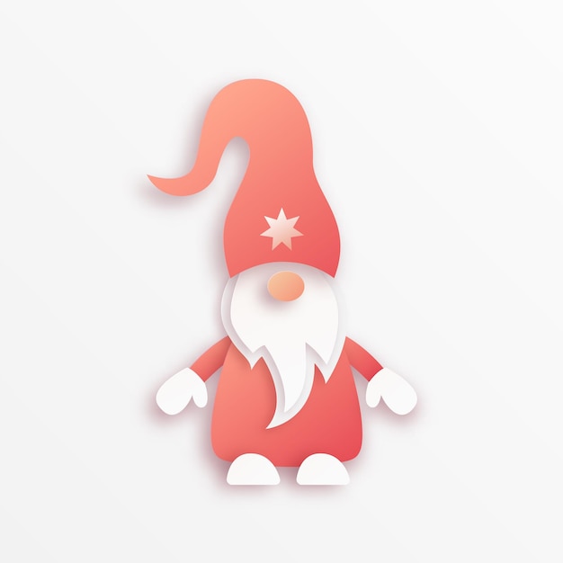 Cute christmas gnome in red hat