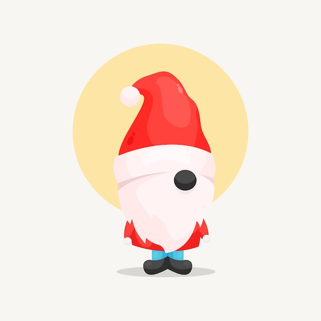 Cute christmas gnome in santa costume illustration