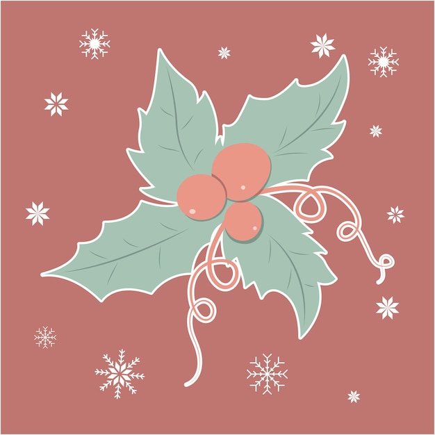 cute christmas leaf cartoon decoration