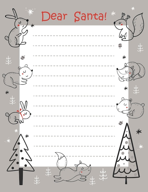 Cute christmas letter template