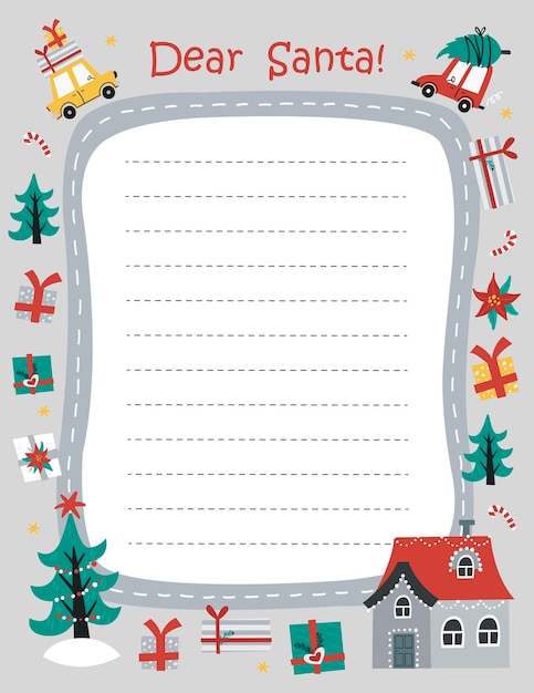 Cute christmas letter template