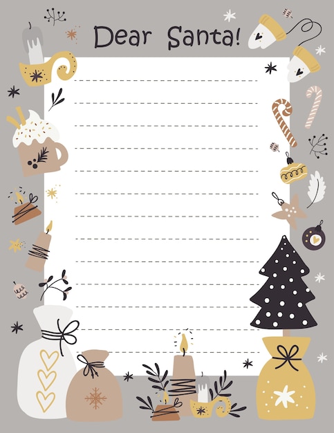 Cute christmas letter template.