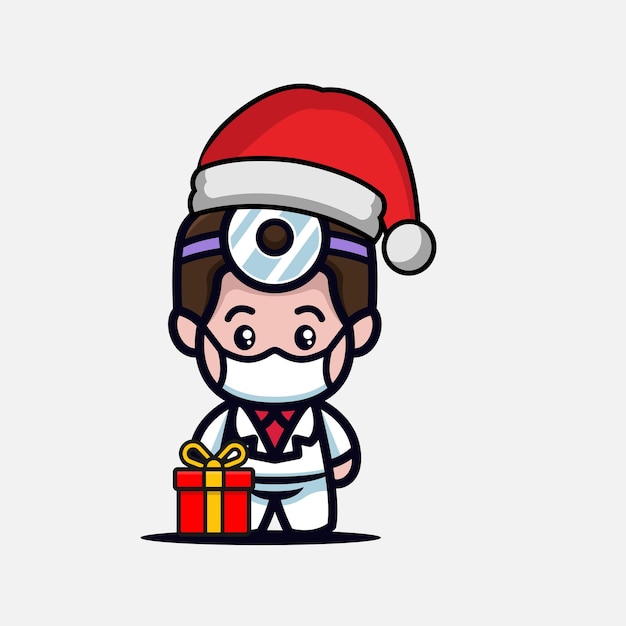 かわいいクリスマスマスコットデザインイラスト