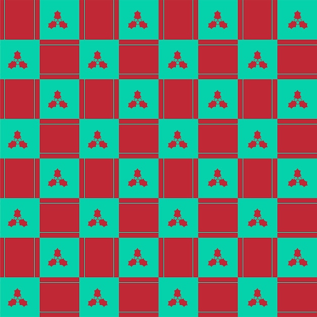 Simpatico elemento di vischio natalizio rosso linea verde check checkered motivo a quadretti a quadretti modificabile