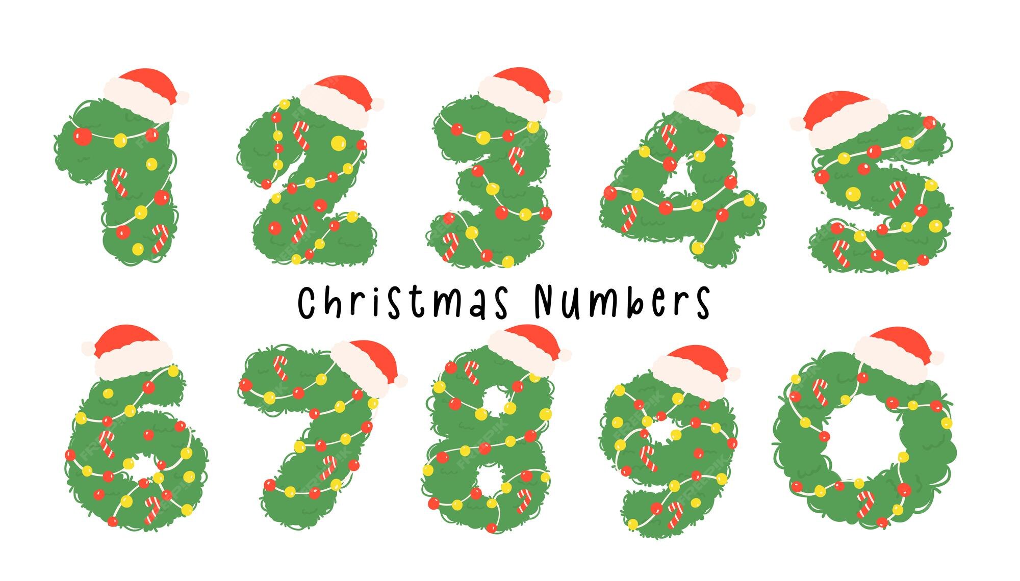 Premium Vector Cute Christmas Numbers 09 With Kidfriendly Wreath And Premium Vector Cute Christmas Numbers 09 With Kidfriendly Wreath And