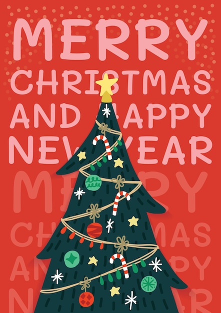 Vector cute christmas object on christmas card for this new year