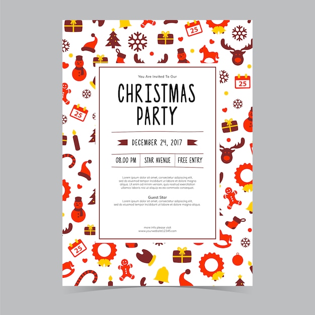 Cute christmas party invitation