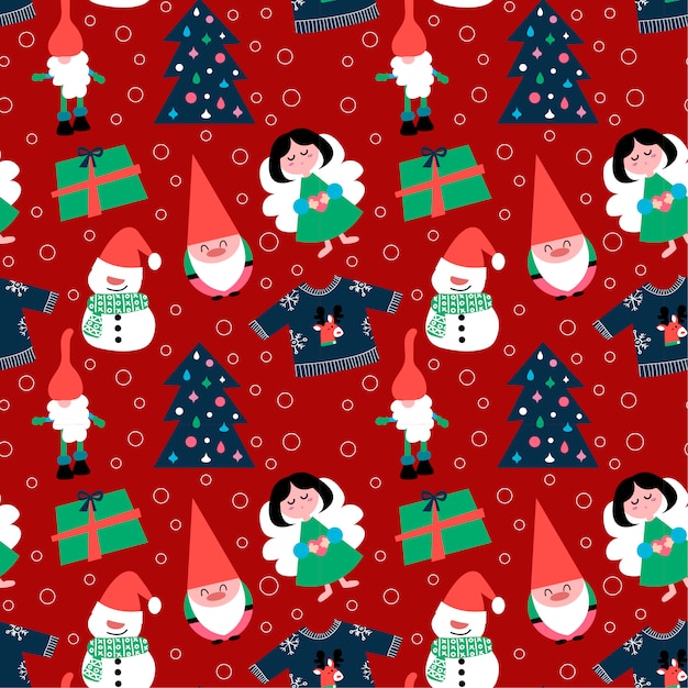 Cute Christmas pattern with Christmas motifs