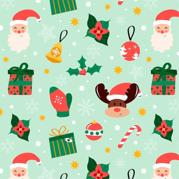 Cute Christmas pattern with elements