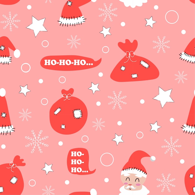 Vector cute christmas pattern with elements