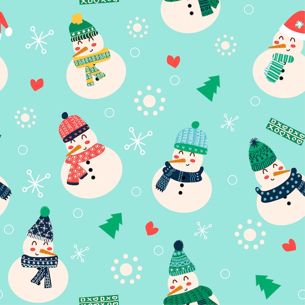 Cute Christmas pattern with elements