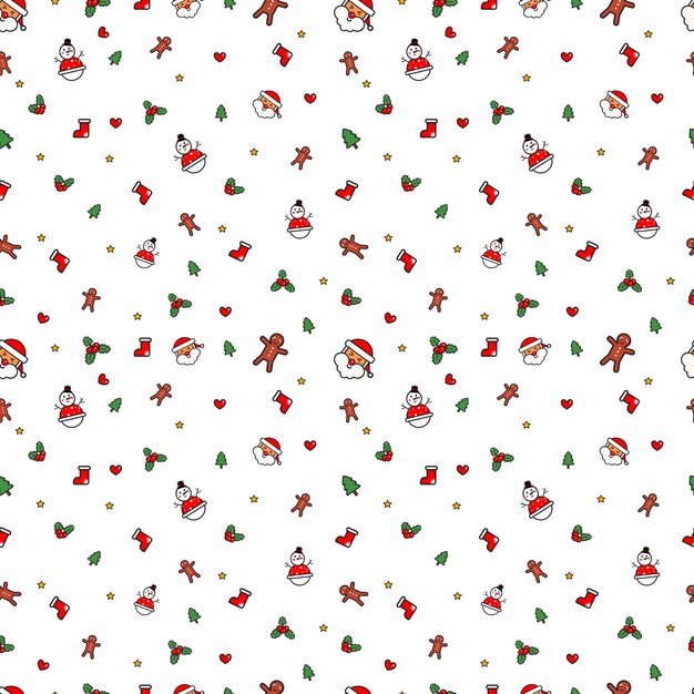 Cute Christmas seamless pattern vector.