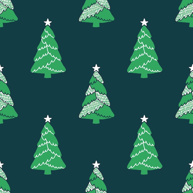 cute christmas trees seamless pattern for wrapping paper