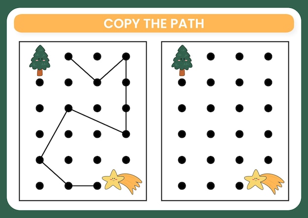 벡터 귀여운 크리스마스 워크시트 길을 복사