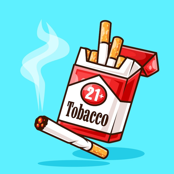 Vector タバコを吸う - カートゥーンデザインのベクトルイラスト