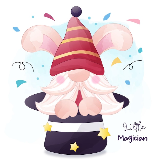 Cute circus gnome illustrations