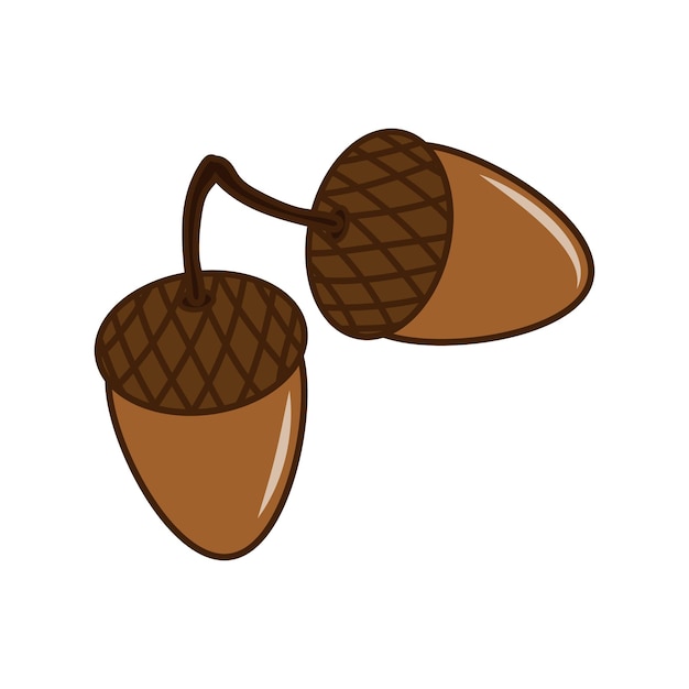 Cute clipart in autumn style with a acorn