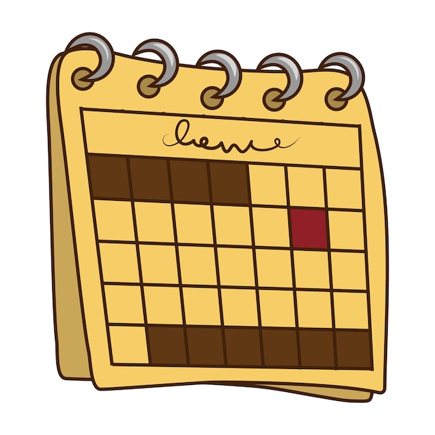 Cute clipart in autumn style with a calendar