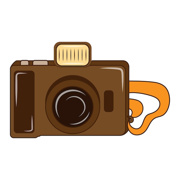 Cute clipart in autumn style with a camera