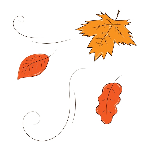 Cute clipart in autumn style with a leaves