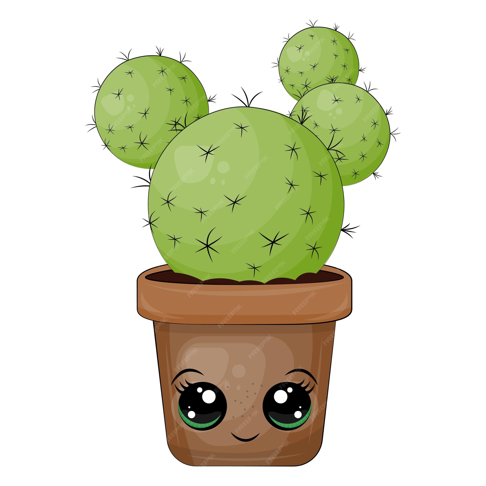 Cute Cactus  Cactus cartoon, Cactus drawing, Cactus illustration