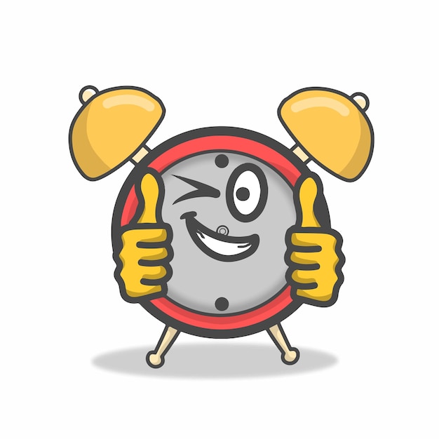 Cute clock character vector template design illustration