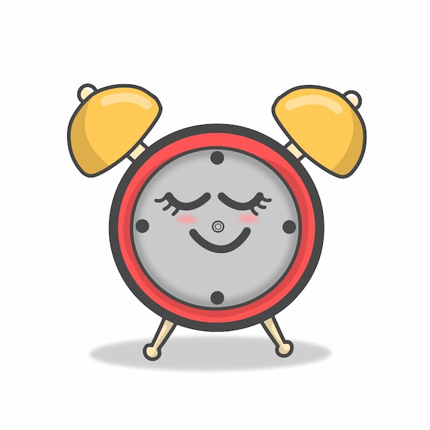 Vector cute clock character vector template design illustration