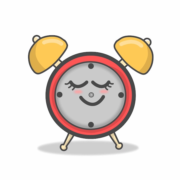 Cute clock character vector template design illustration