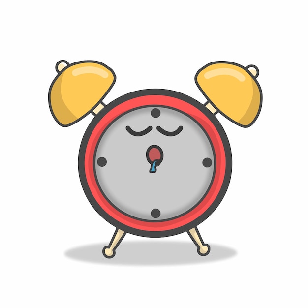 Vector cute clock character vector template design illustration