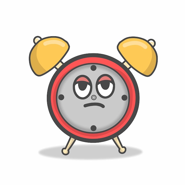 Cute clock character vector template design illustration