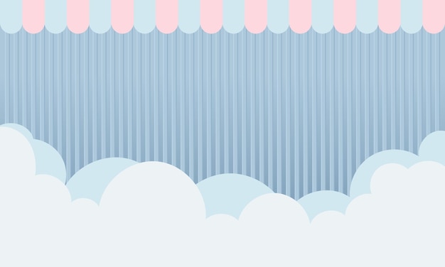 Cute cloud backdrop landscape background vector