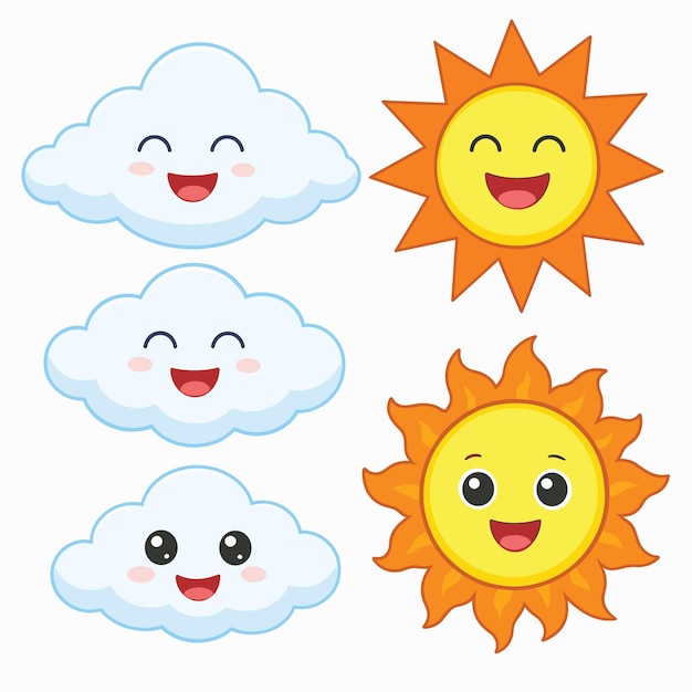 可愛嘅雲和太陽圖像
