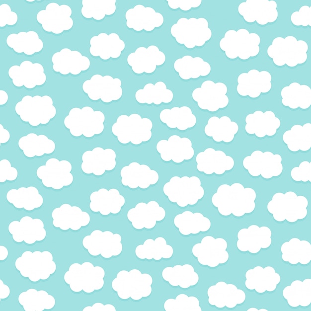 Vector cute clouds seamless pattern design