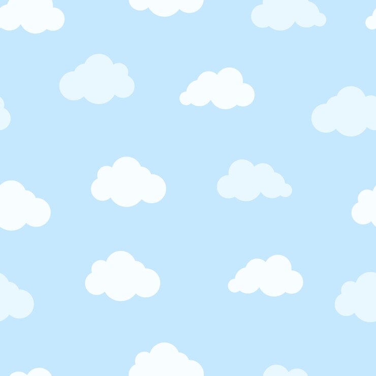 Vector cute clouds seamless pattern