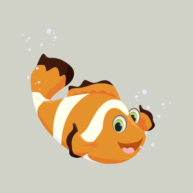 Vector cute clown fish cartoon