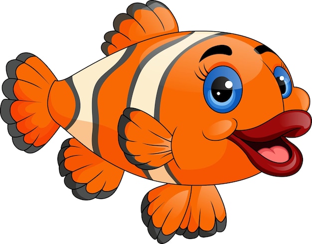 Cute clown fish girl cartoon