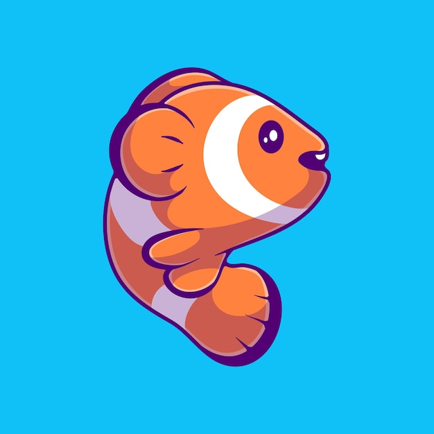 Cute clown fish illustration suitable for mascot sticker and tshirt design