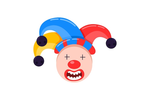 Vector cute clown funny and weird sticker