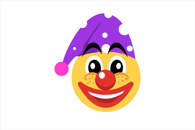 Vector cute clown funny and weird sticker