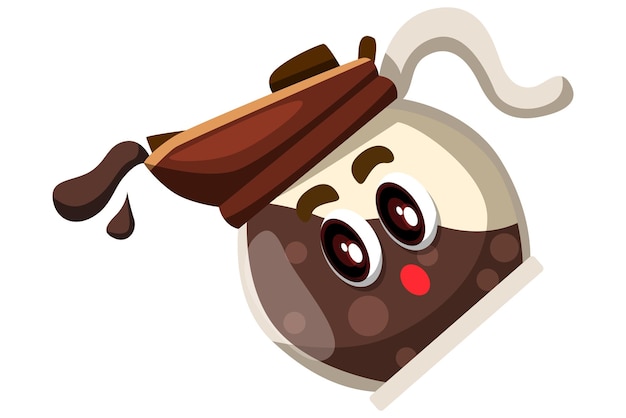 Cute Coffee Character Design Illustration